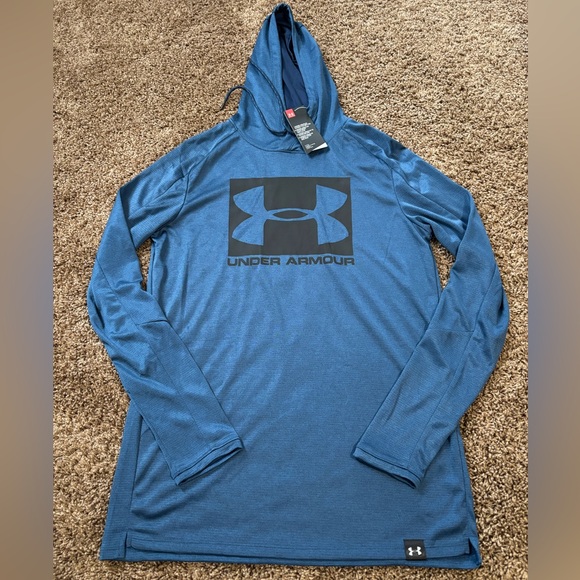 Under Armour Other - NWT Under Armour Mens Hoodie M Fitted Blue Pullover Long Sleeve Athletic Tee